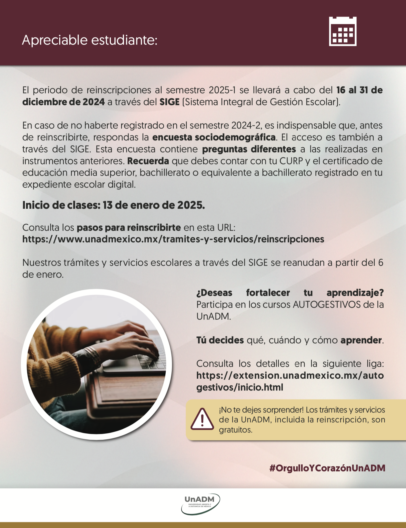 Infografia Reinscripciones 2025-1